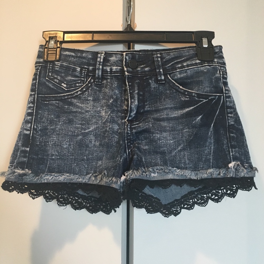 Dark denim washed jean shorts